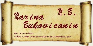 Marina Bukovičanin vizit kartica